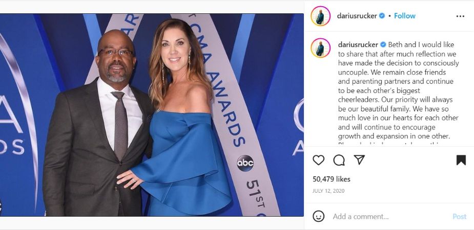 Beth Leonard and Darius Rucker announce their separation through Darius' Instagram